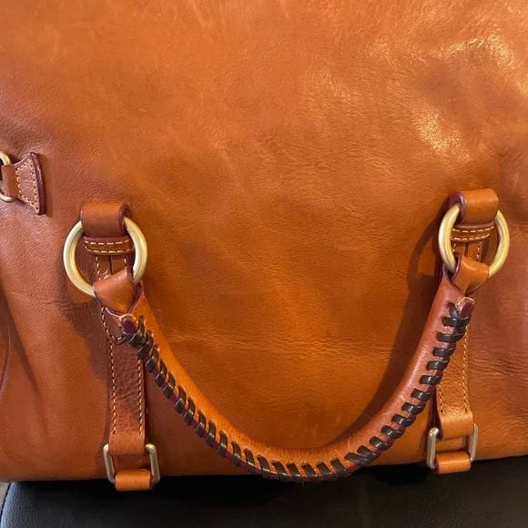 Dooney & Bourke Florentine Satchel Leather Tote Bag natural excellent condition - Picture 10 of 16
